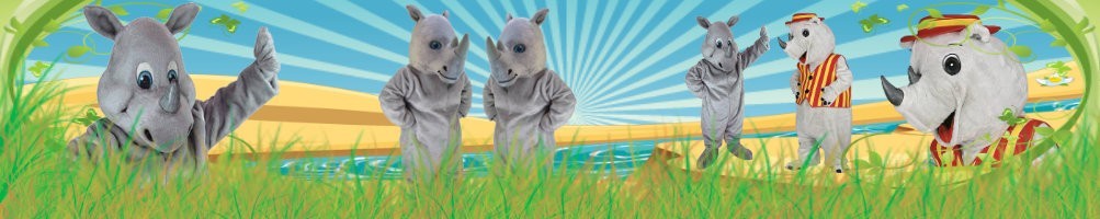 Rhinoceros costumes mascots ✅ running figures advertising figures ✅ promotion costume shop ✅